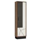 Brolo Tall Glazed Display Cabinet R/Hand - White,Black, Wood
