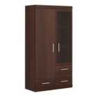 Imperial 2 Door 3 Drawer Glazed Display Cabinet - Mahogany
