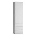 Fribo Tall Narrow 1 Door 3 Drawer Cupboard In White