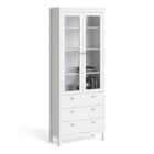 Madrid China Cabinet 2 Doors With Glass + 3 Drawers In White
