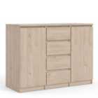 Naia Sideboard 4 Drawers 2 Doors In Jackson Hickory Oak Effect