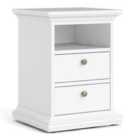 Paris Bedside 2 Drawers In White