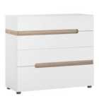 Chelsea 4 Drawer Chest In White With Oak Effect Trim