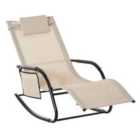 Outsunny Mesh Rocking Chair - Cream