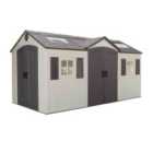 Lifetime 15ft x 8ft Outdoor Storage Shed - Brown/Beige