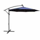 Airwave Hanging Navy Parasol with Solar Powered LED Spotlights 3m