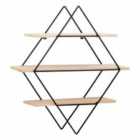 Interiors By Ph Rhombus Shelves Wall Mounted / 3 Tiers Powdered Metal