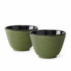 Bredemeijer Set of 2 Tea Cups Xilin Design Cast Iron - Green