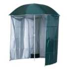 Outsunny Fishing Umbrella Shelter with Side Wall - Green