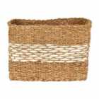 Interiors By Ph Rectangular Seagrass Basket, Natural / White