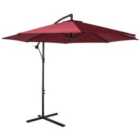Outsunny 3m Banana Cantilever Parasol (base not included) - Red