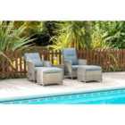 Katie Blake Milan Lounger Set with 2 Armchairs & Side Table - Grey