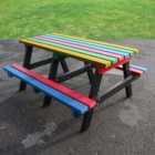 NBB Junior Small 120cm Recycled Plastic Picnic Table - Multi-Coloured