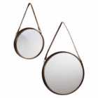 Crossland Grove Regents Set Of 2 Scatter Mirrors Bronze - 400 & 300mm