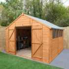 Forest Garden Shiplap Dip Treated 10X10 Apex Shed - Double Door
