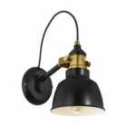 Eglo Vintage Style Black And Bronzed Steel Wall Lamp