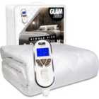 Glamhaus Single Size Electric Blanket White Diamond-quilted