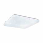 Eglo Square White Steel Wall Or Ceiling Light With Crystal Effect Square