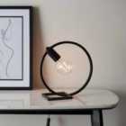 Ensora Lighting Roundel Circle Table Lamp Black