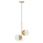 Interiors By PH 2 Pendant Light Gold Metal Clear Glass Shades
