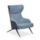 Interiors By PH Grey Chair With Black Leather Effect Back
