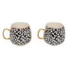Set Of 2 Ceramic Mugs - Leopard Print