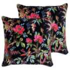 Paoletti Paradise Twin Pack Polyester Filled Cushions Black