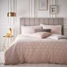 Furn. Tessellate Double Duvet Cover Set Cotton Polyester Blush Pink / Gold