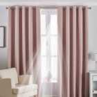 Riva Home Twilight Blackout Ringtop Eyelet Curtains (pair) Polyester Blush (168X183Cm)