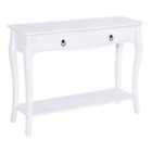 HOMCOM Console Table With Storage Shelves Drawers For Entryway Ivory White