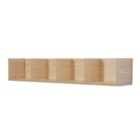 HOMCOM Wall Mounted Storage Shelf With Compartments Natural Wood Colour