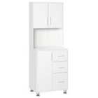 Homcom Modern Kitchen Cupboard Storage Organiser Microwave Cabinet White