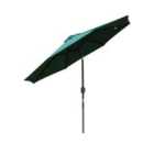 Outsunny 2.7M Patio Led Umbrella With Push Button Tilt/Crank 8 Ribs Green