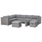 Outsunny 6Pc Pe Rattan Corner Sofa Set Outdoor Conservatory Furniture W/ Cushion