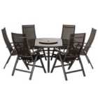 Royalcraft Sorrento 6 Seater Round Deluxe Recliner Set - Black
