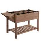 Outsunny Wooden Raised Plant Stand Flower Bed 123x54x74cm