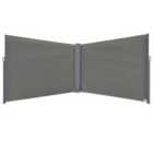 Outsunny Retractable Double Side Awning/Privacy Screen Grey