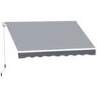 Outsunny 2 x 2.5m Retractable Patio Awning - Grey