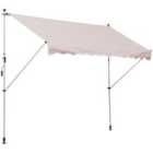Outsunny 3x1.5M Manual Retractable Patio Awning Floor- To-ceiling Shade Beige