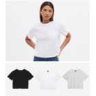 3 Pack Black White and Grey Pocket Front Boxy T-Shirts