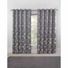 Emma Barclay Blossom Eyelet Curtain 46 x 72 Silver (pair)