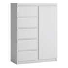 Fribo 1 Door 5 Drawer Cabinet In White