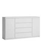 Fribo 2 Door 4 Drawer Wide Sideboard In White