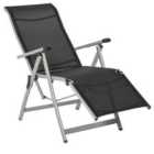 Outsunny Outdoor Sun Recliner Lounger w/ Adjustable Footrest - Black