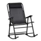 Outsunny Folding Rocking Portable Zero Gravity Chair - Black