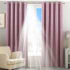 Riva Home Twilight Blackout Ringtop Eyelet Curtains (Pair) Polyester Mauve (229X229Cm)