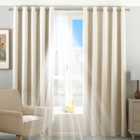 Riva Home Twilight Blackout Ringtop Eyelet Curtains (Pair) Polyester Ivory (117X137Cm)