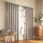Furn. Irwin Woodland Ringtop Eyelet Curtains (Pair) Polycotton Stone (168X137Cm)