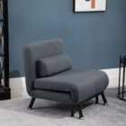 HOMCOM Single Folding 5 Position Steel Convertible Sleeper Chair Sofa Bed Black