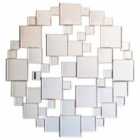 Crossland Grove Southall Round Silver Abstract Wall Mirror